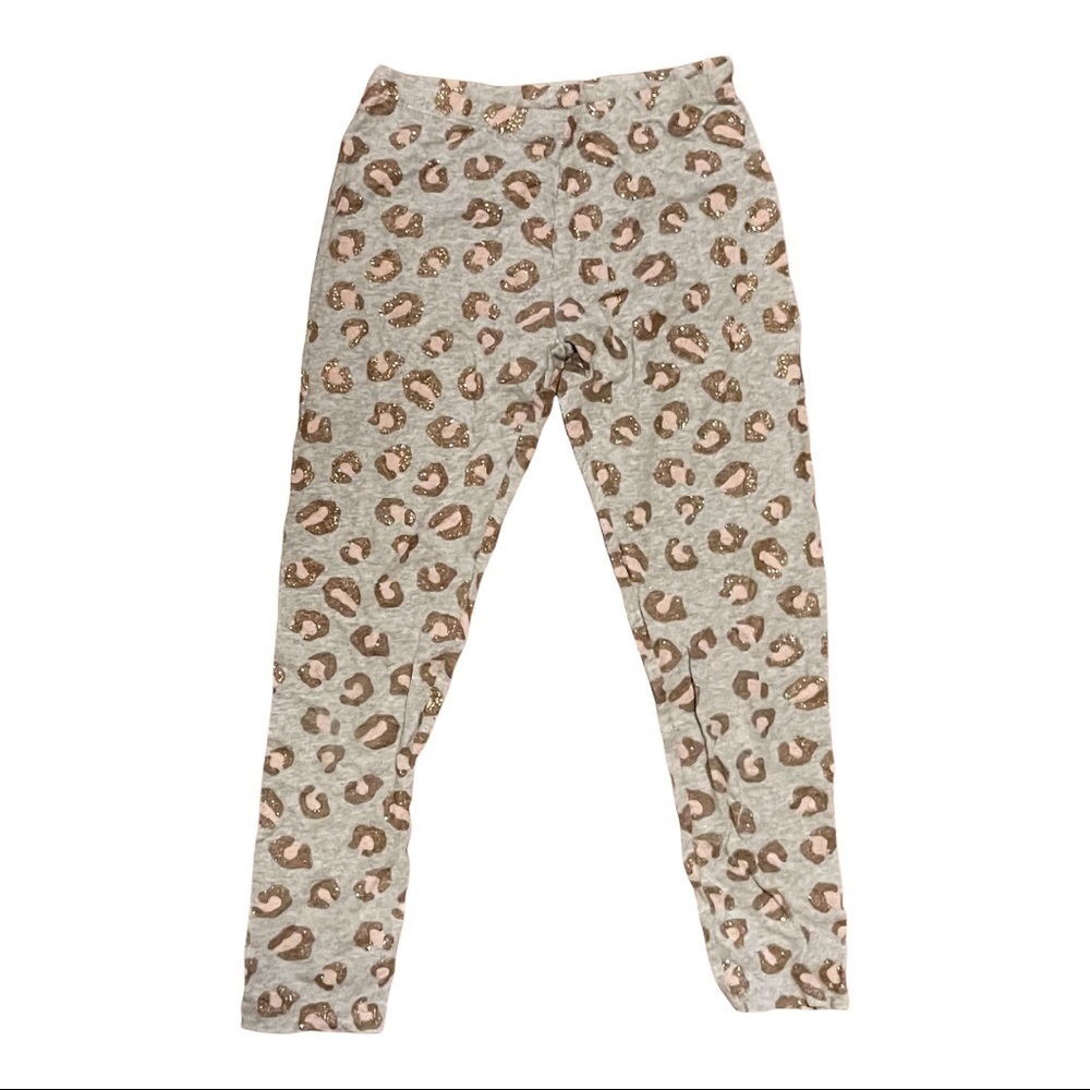 Faded Glory Glitter Leopard Leggings Size M (7-8)